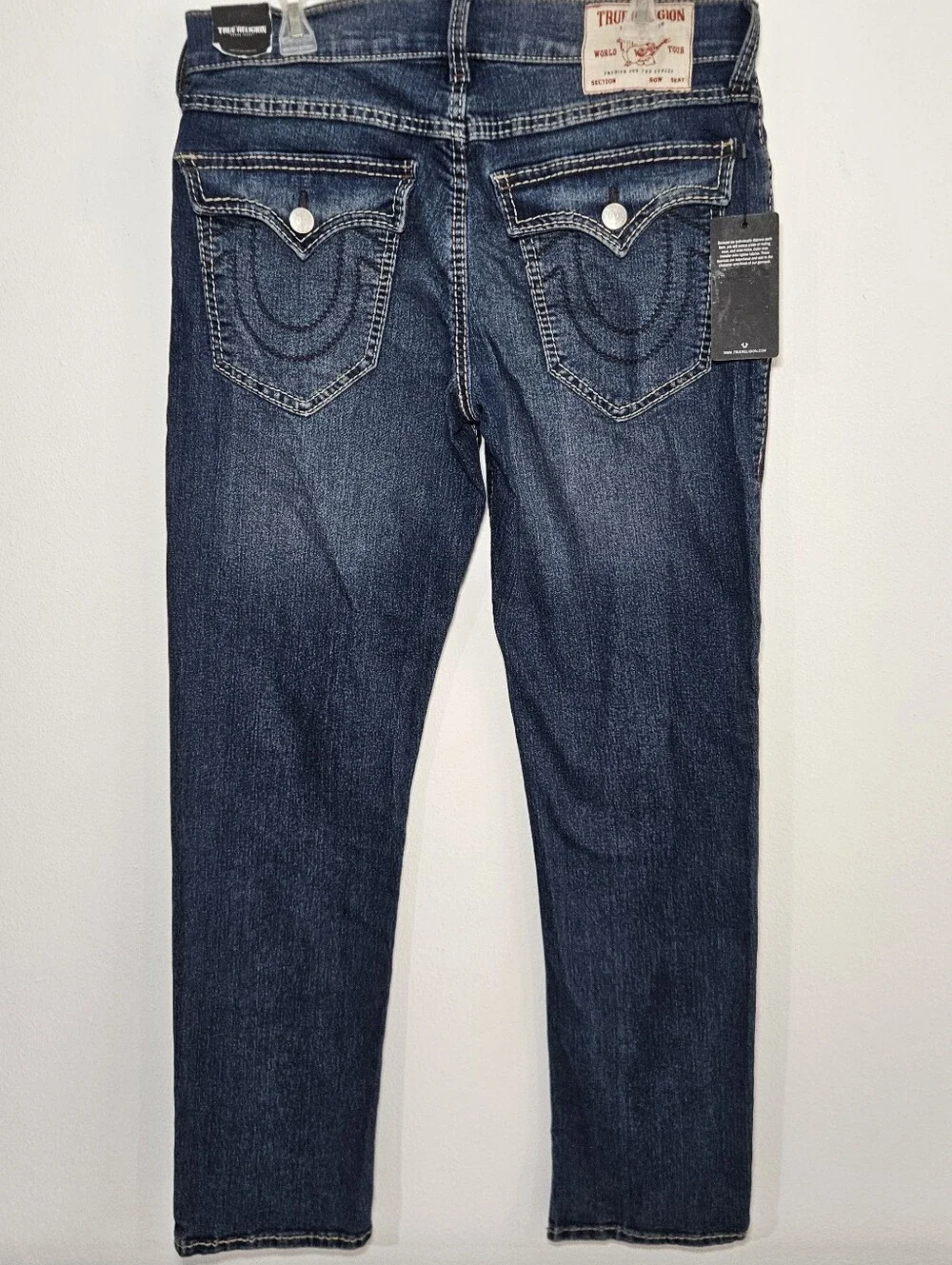 True Religion GENO BIG T Flap Pockets Relaxed Slim Jeans W32 L32 NWT
